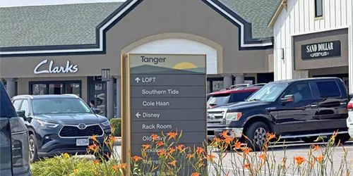 parking lot at Tanger Outlets