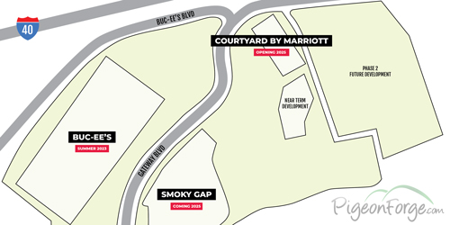 Map of planned development for exit 407