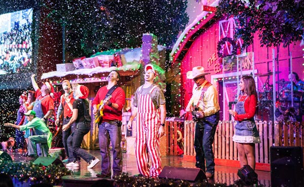 Performers on stage. Click for info about holiday shows.
