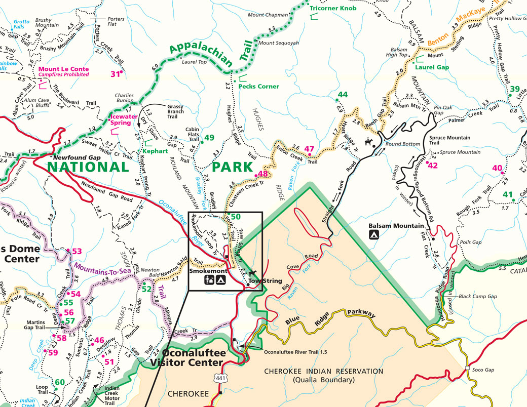 Smokemont area trail map