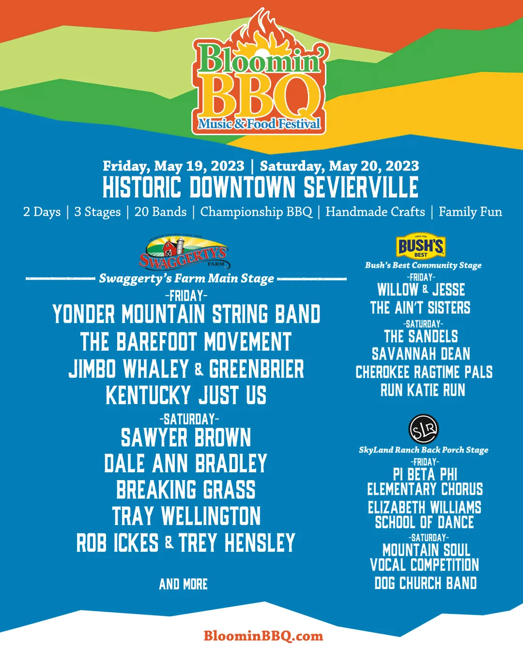 Bloomin' BBQ & Bluegrass 2023 entertainment lineup