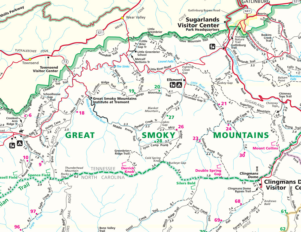 Elkmont area trail map