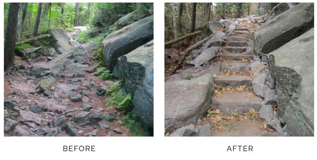 Trails Forever renovations on Forney Ridge Trail (Andrews Bald section) in 2010