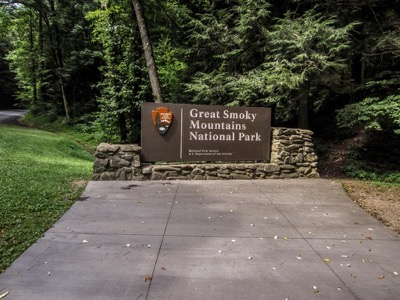View of Gatlinburg Bypass Park Entrance Sign