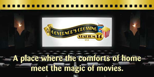 Governor's Crossing Stadium 14 Movie Theater: Click to visit website. Governor's Crossing Stadium 14 Movie Theater