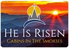 He Is Risen Cabins logo