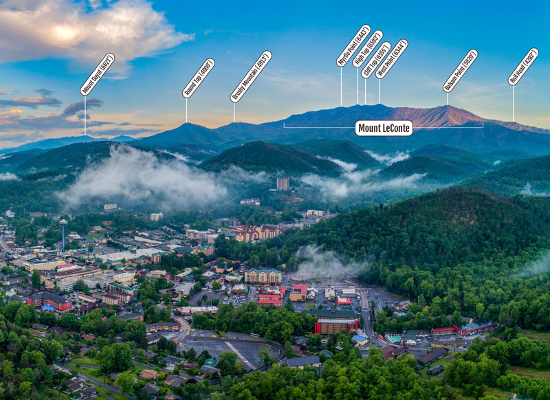 Peaks of Mount LeConte as seen from Gatlinburg Boulevard Trail (Mt. LeConte)