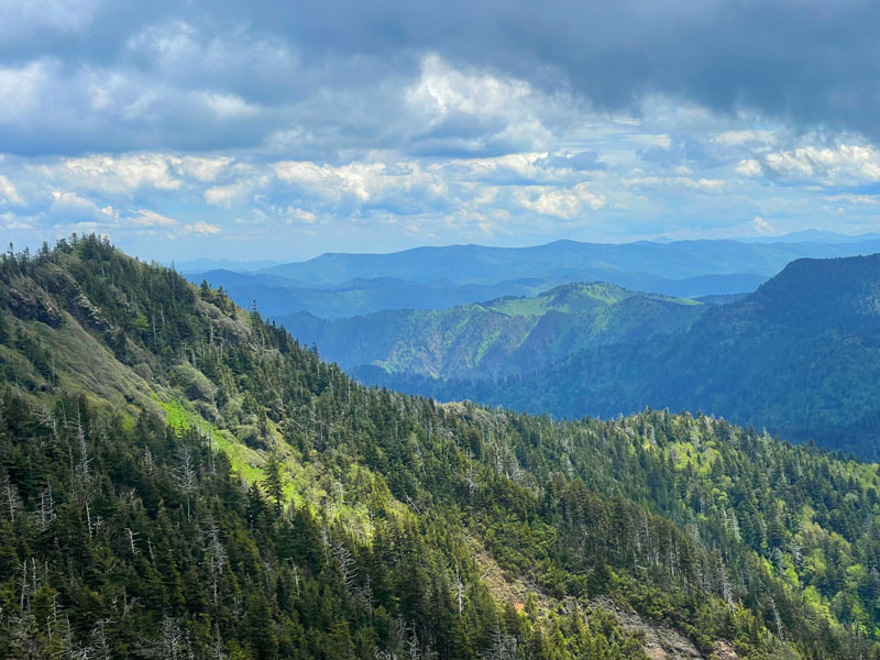 Myrtle Point seen from the spur trail off the Boulevard Boulevard Trail (Mt. LeConte)