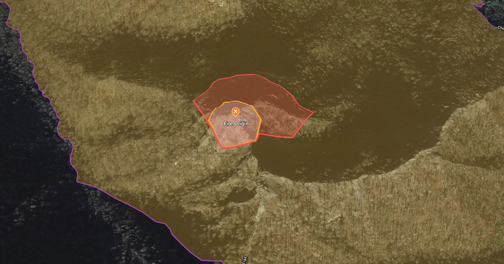 November 26 containment area of the Gatlinburg fire