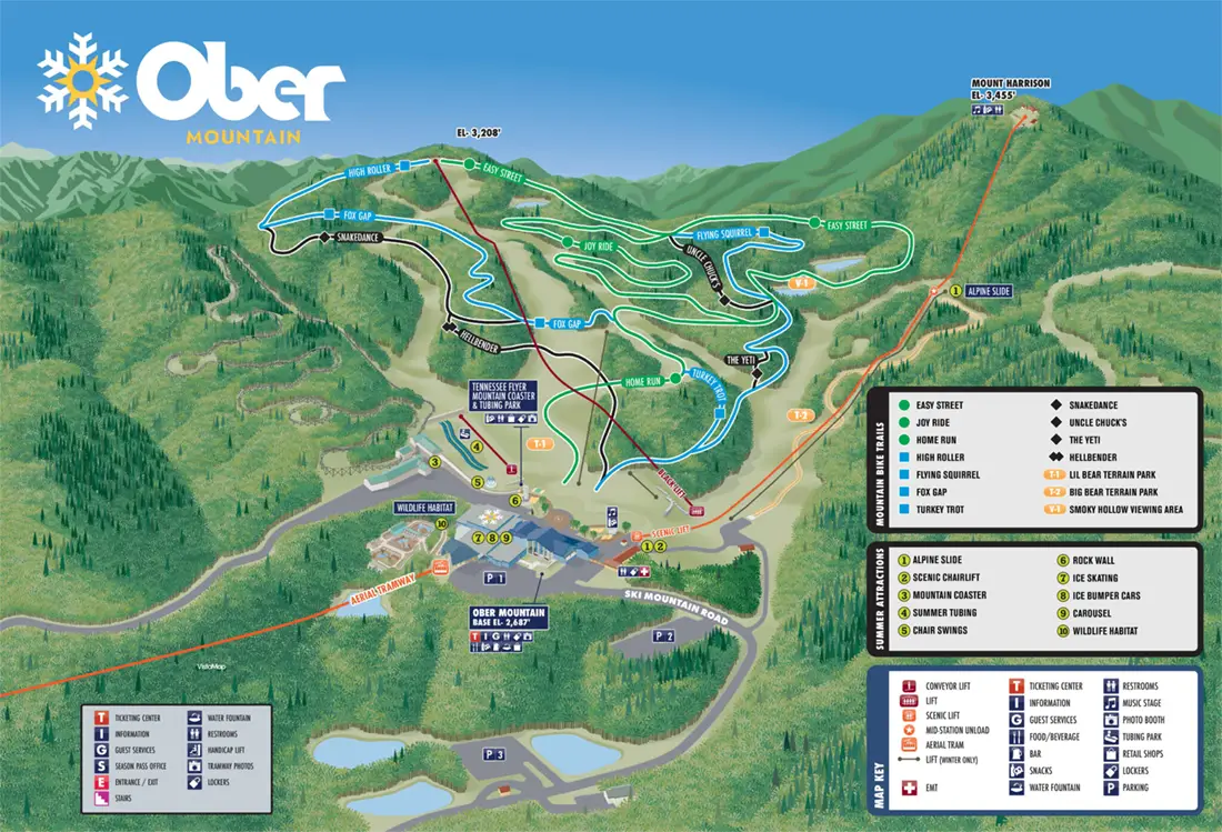 Ober Mountain Bike Trail Map