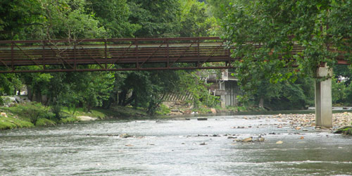 Bridge over Oconaluftee River in Cherokee, NC b yBilly Hathorn