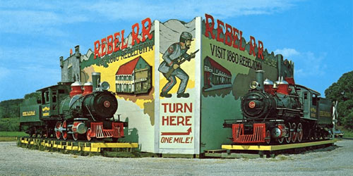 1960 postcard from Rebel Railroad
