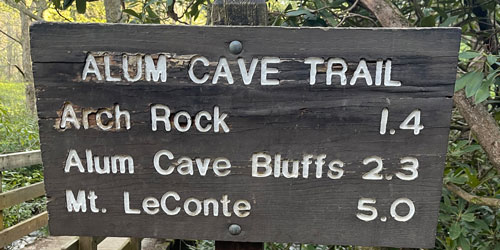 Trailhead for Alum Cave Bluff