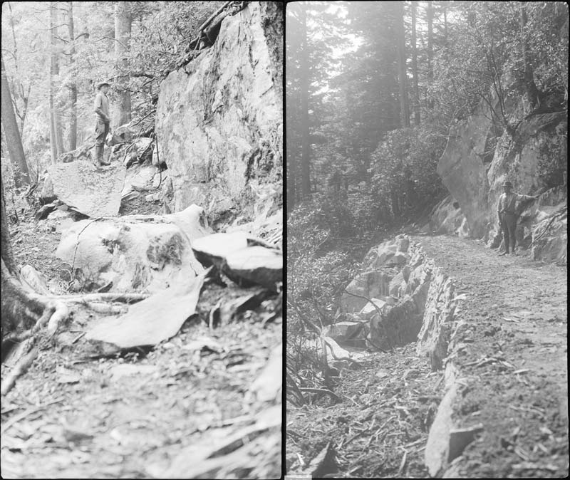 Before and after trail construction (1936) Trillium Gap Trail (Grotto Falls, Mt. LeConte)
